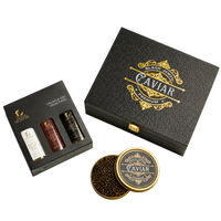 Black Jewel Caviar Gift Box - Russian Ossetra — original gift presentation on transparent background